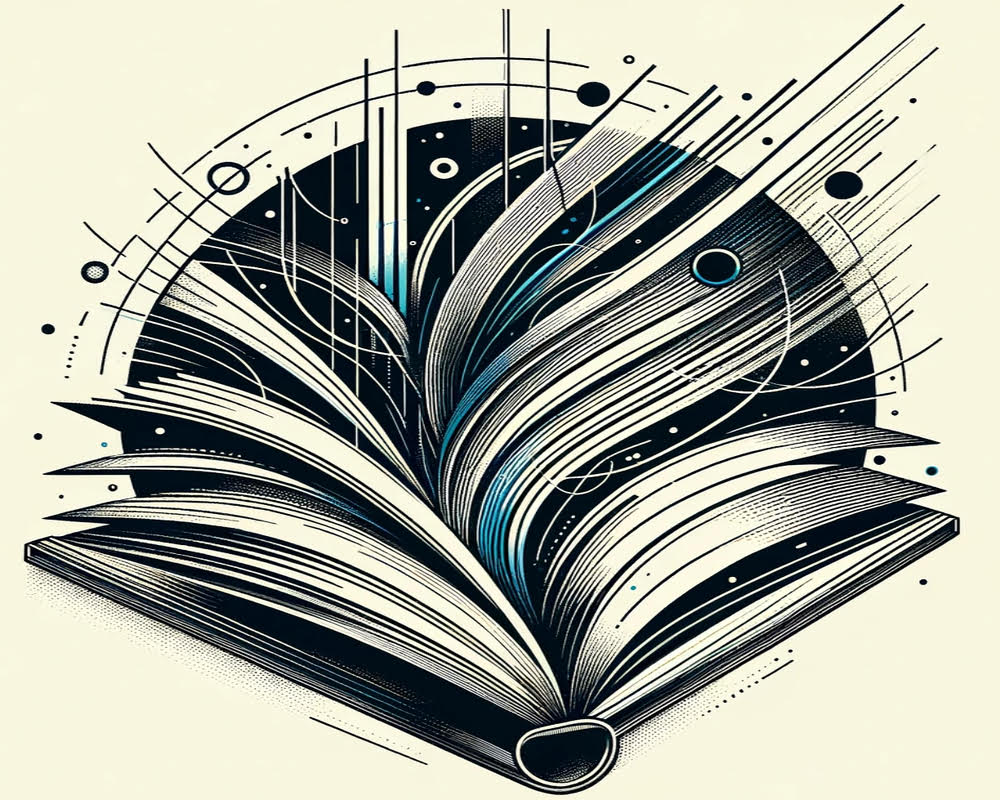 A close up of a book with the pages flipping