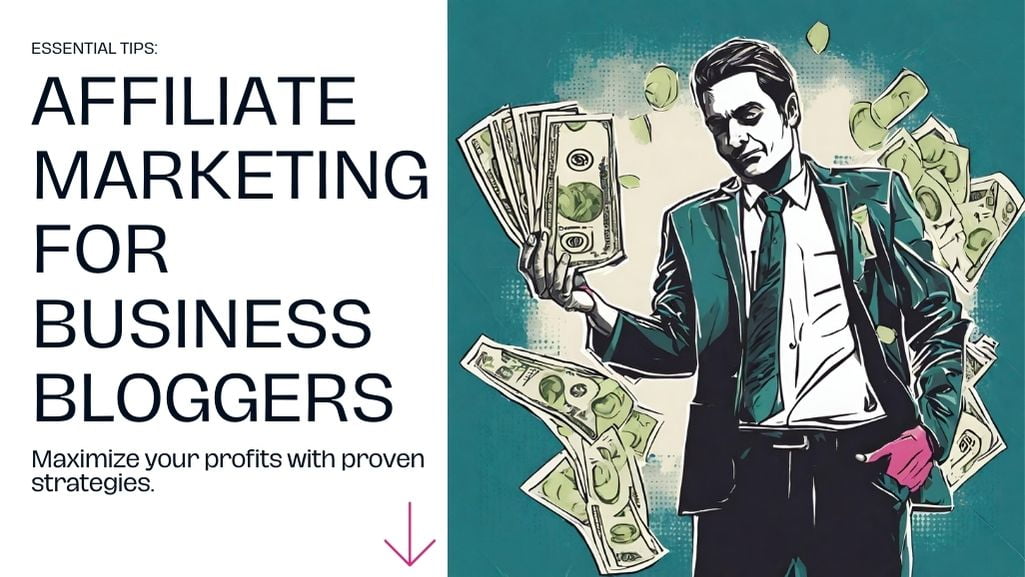 The image shows an illustrated man in a suit holding cash in his hands, with more bills floating around.